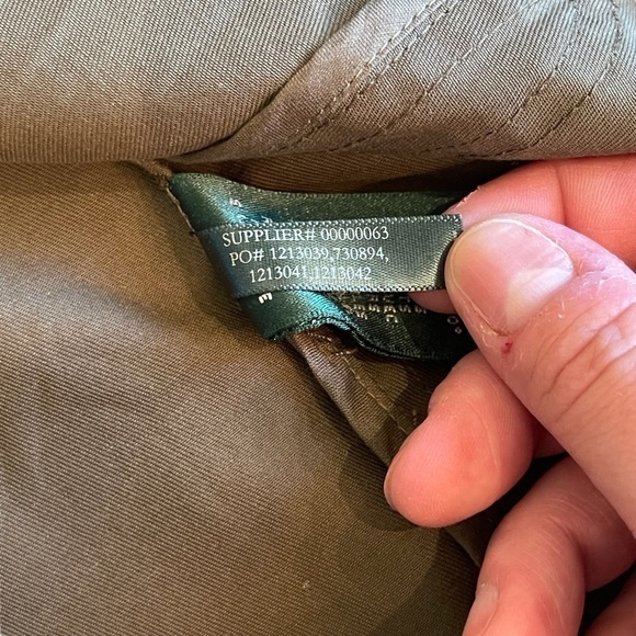 Euc Lauren Ralph Lauren cotton blazer, army green, size Petite Large. - Picture 10 of 14